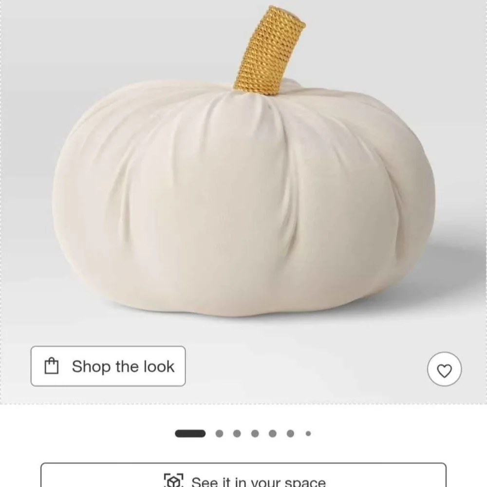 NEW Threshold Cream Pumpkin with Textured Gold Stem